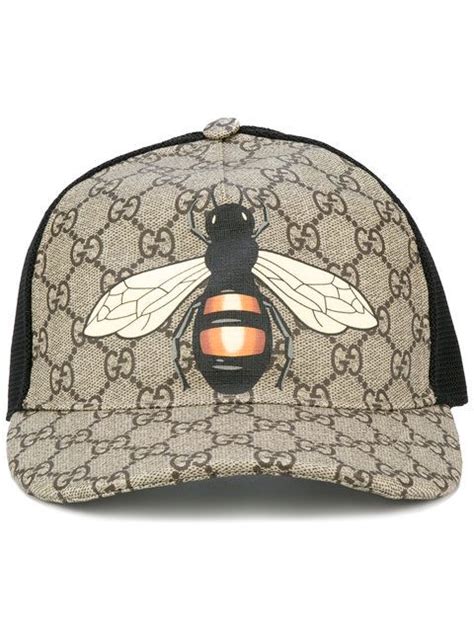 black gucci hat with bee|Gucci bee print hat black.